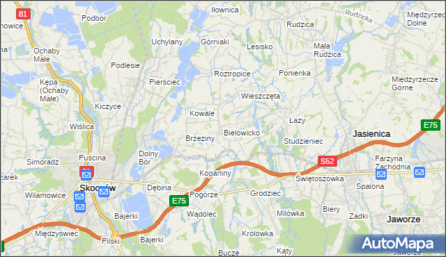 mapa Bielowicko, Bielowicko na mapie Targeo