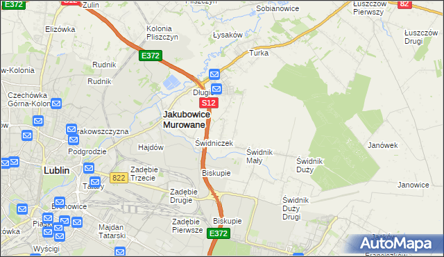 mapa Biskupie-Kolonia gmina Wólka, Biskupie-Kolonia gmina Wólka na mapie Targeo