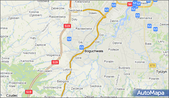mapa Boguchwała powiat rzeszowski, Boguchwała powiat rzeszowski na mapie Targeo