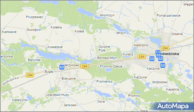 mapa Borowo-Młyn, Borowo-Młyn na mapie Targeo