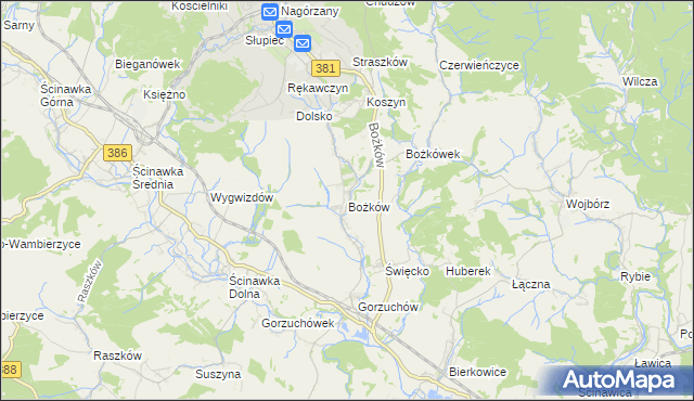 mapa Bożków, Bożków na mapie Targeo