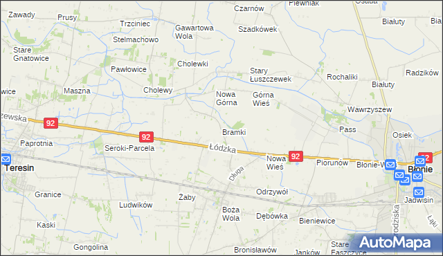 mapa Bramki, Bramki na mapie Targeo