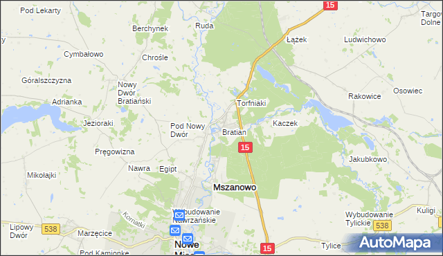 mapa Bratian, Bratian na mapie Targeo