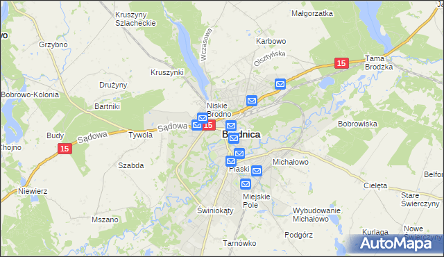 mapa Brodnica, Brodnica na mapie Targeo