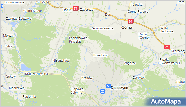 mapa Brzechów, Brzechów na mapie Targeo