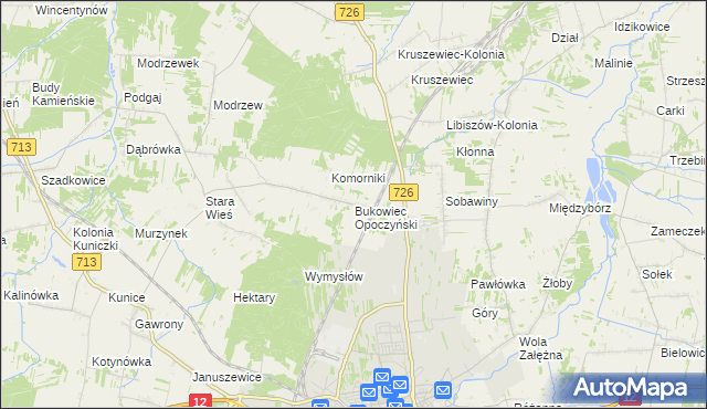 mapa Bukowiec Opoczyński, Bukowiec Opoczyński na mapie Targeo
