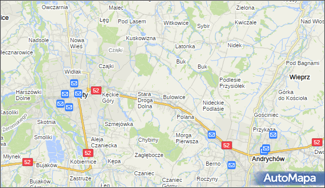 mapa Bulowice, Bulowice na mapie Targeo