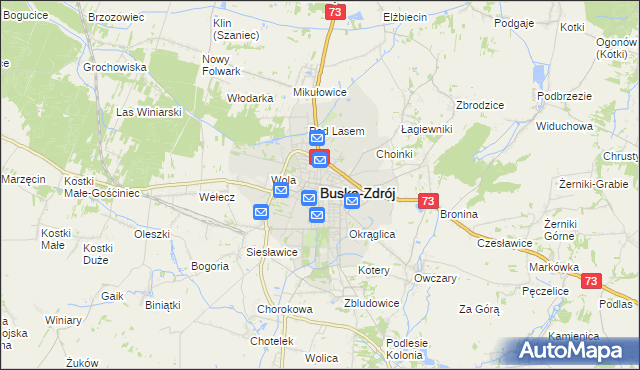 mapa Busko-Zdrój, Busko-Zdrój na mapie Targeo