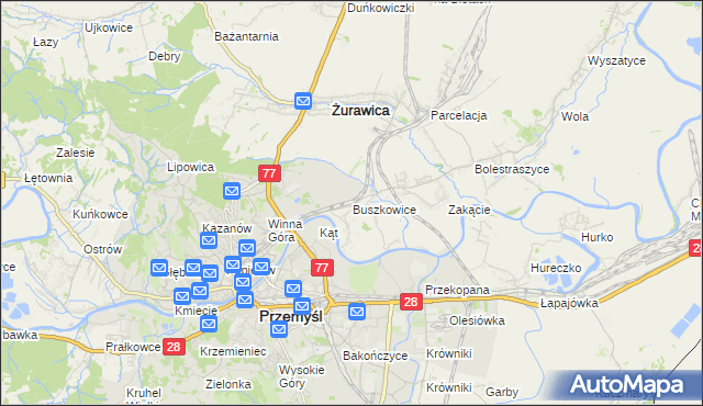 mapa Buszkowice gmina Żurawica, Buszkowice gmina Żurawica na mapie Targeo