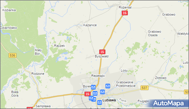 mapa Byszwałd, Byszwałd na mapie Targeo