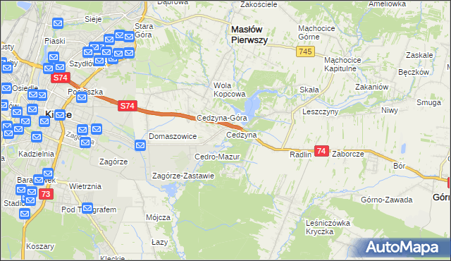 mapa Cedzyna, Cedzyna na mapie Targeo