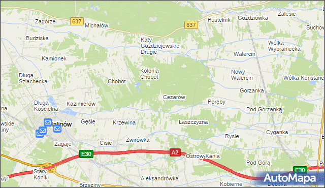 mapa Cezarów, Cezarów na mapie Targeo