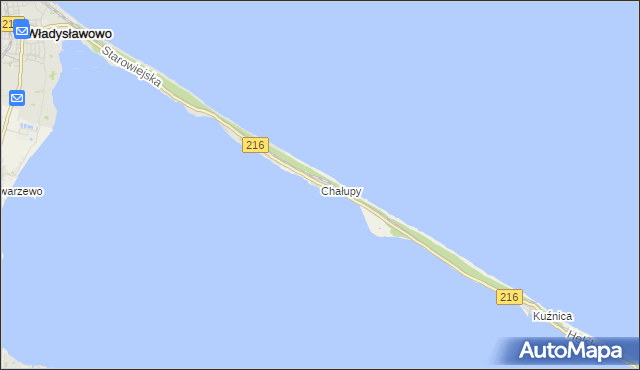 mapa Chałupy gmina Władysławowo, Chałupy gmina Władysławowo na mapie Targeo