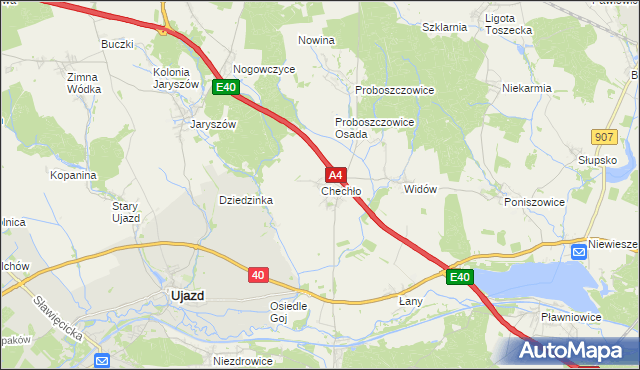 mapa Chechło gmina Rudziniec, Chechło gmina Rudziniec na mapie Targeo
