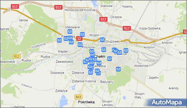 mapa Chełma, Chełm na mapie Targeo