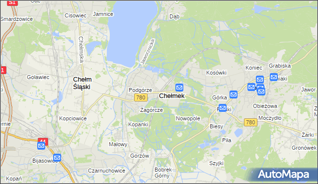 mapa Chełmek powiat oświęcimski, Chełmek powiat oświęcimski na mapie Targeo