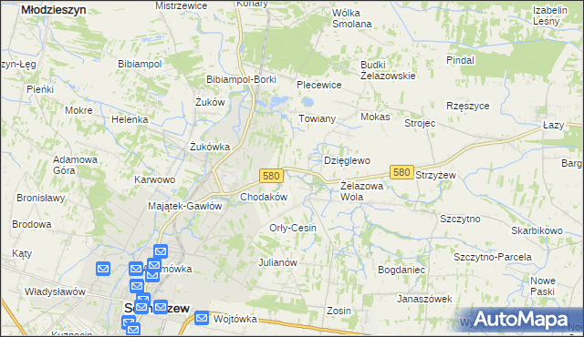 mapa Chodakówek, Chodakówek na mapie Targeo