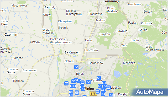 mapa Chorzelów, Chorzelów na mapie Targeo