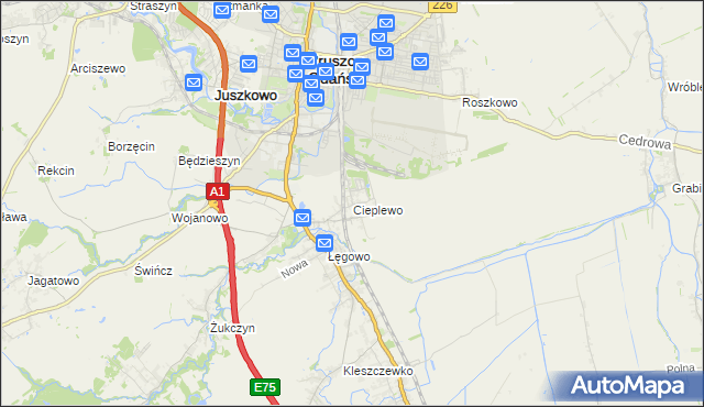 mapa Cieplewo, Cieplewo na mapie Targeo