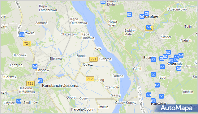 mapa Ciszyca gmina Konstancin-Jeziorna, Ciszyca gmina Konstancin-Jeziorna na mapie Targeo