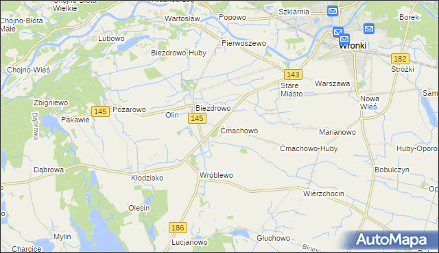 mapa Ćmachowo, Ćmachowo na mapie Targeo