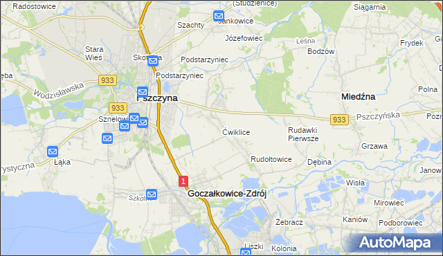 mapa Ćwiklice, Ćwiklice na mapie Targeo