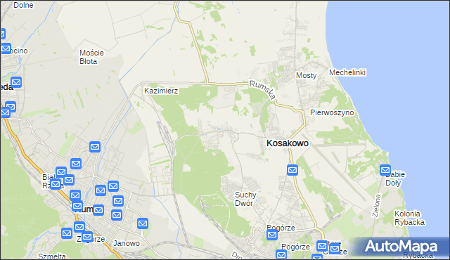 mapa Dębogórze, Dębogórze na mapie Targeo