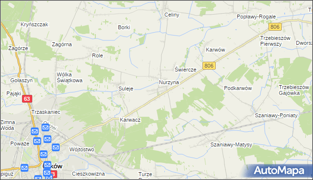 mapa Dębowica gmina Trzebieszów, Dębowica gmina Trzebieszów na mapie Targeo