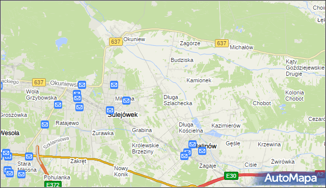 mapa Długa Szlachecka, Długa Szlachecka na mapie Targeo