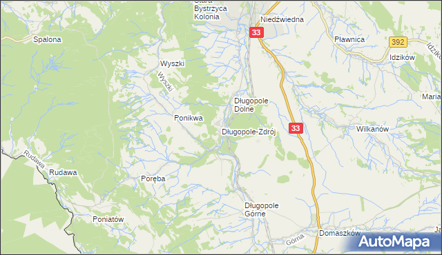 mapa Długopole-Zdrój, Długopole-Zdrój na mapie Targeo