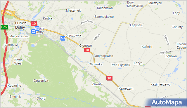 mapa Dobrzejewice, Dobrzejewice na mapie Targeo