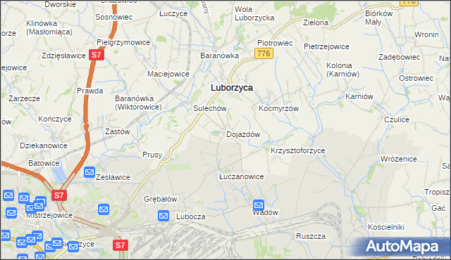 mapa Dojazdów, Dojazdów na mapie Targeo