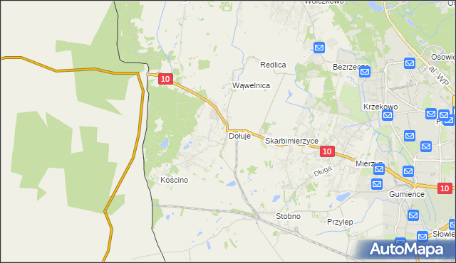 mapa Dołuje, Dołuje na mapie Targeo