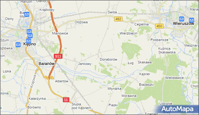 mapa Donaborów, Donaborów na mapie Targeo