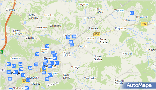 mapa Duczki, Duczki na mapie Targeo