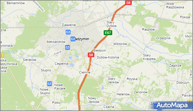 mapa Dybów-Kolonia, Dybów-Kolonia na mapie Targeo