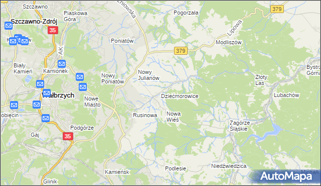 mapa Dziećmorowice, Dziećmorowice na mapie Targeo