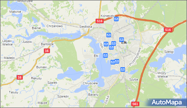 mapa Ełk powiat ełcki, Ełk powiat ełcki na mapie Targeo