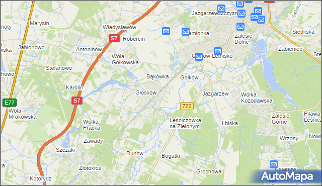 mapa Głosków-Letnisko, Głosków-Letnisko na mapie Targeo