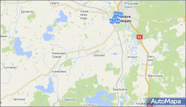 mapa Głotowo, Głotowo na mapie Targeo