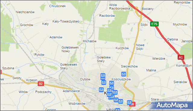 mapa Gołębiew Stary, Gołębiew Stary na mapie Targeo