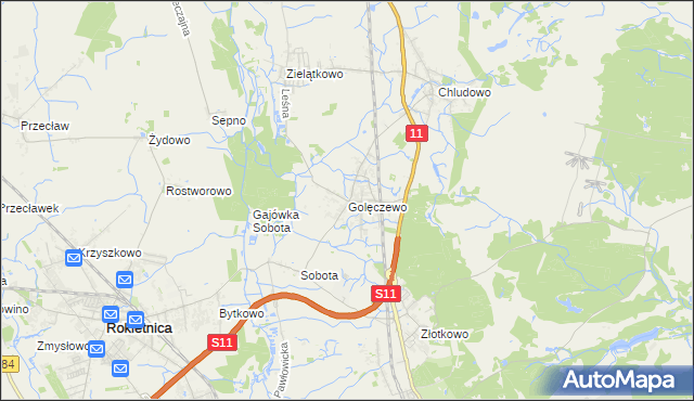 mapa Golęczewo, Golęczewo na mapie Targeo