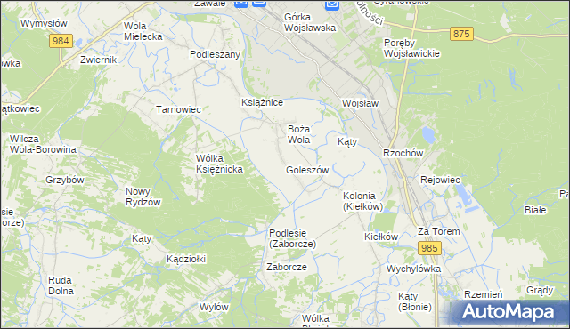 mapa Goleszów gmina Mielec, Goleszów gmina Mielec na mapie Targeo