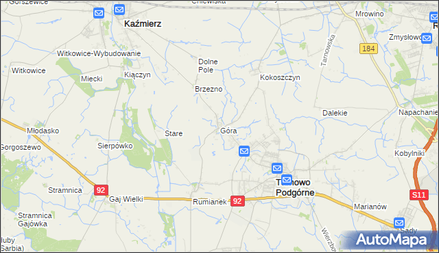 mapa Góra gmina Tarnowo Podgórne, Góra gmina Tarnowo Podgórne na mapie Targeo