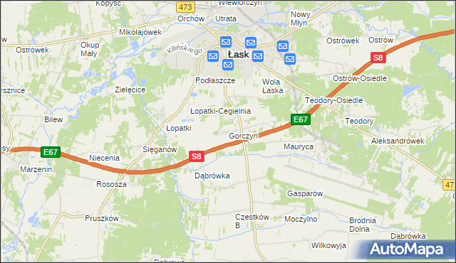 mapa Gorczyn, Gorczyn na mapie Targeo