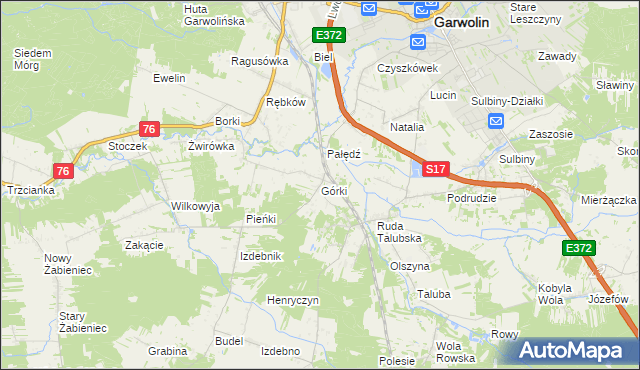 mapa Górki gmina Garwolin, Górki gmina Garwolin na mapie Targeo