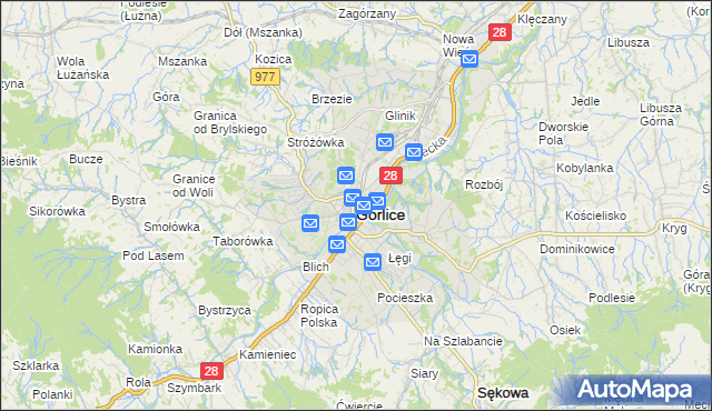 mapa Gorlic, Gorlice na mapie Targeo