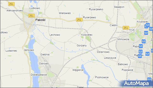 mapa Gorzany, Gorzany na mapie Targeo