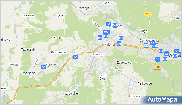 mapa Gościcino, Gościcino na mapie Targeo