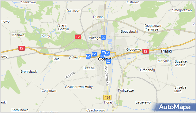 mapa Gostyń, Gostyń na mapie Targeo